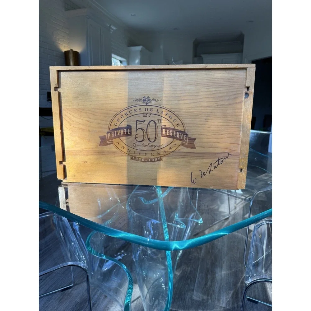 Beaulieu Vineyard BV Georges de Latour 50th Anniversary Wood Wine Crate Box Napa